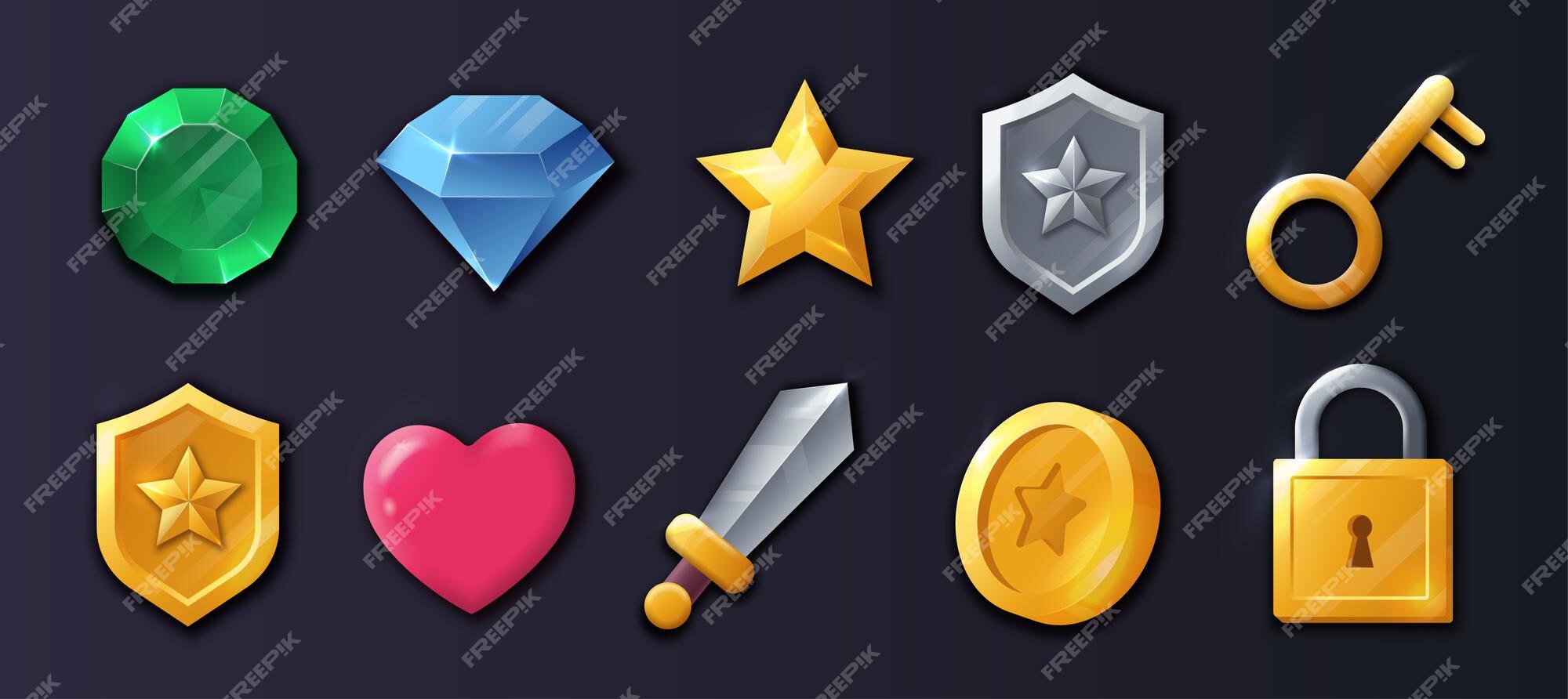 Vetores de Estrela De Interface Do Jogo Desenhos Animados