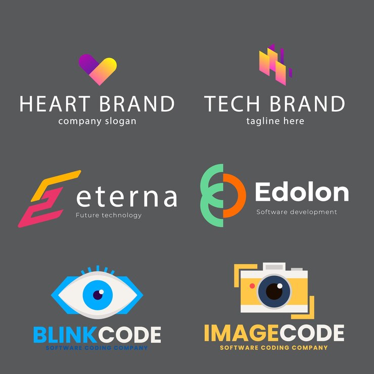 Vetor conjunto de ícones de logotipo de código de tecnologia modelo de design de logotipo do programador de circuitos abstratos