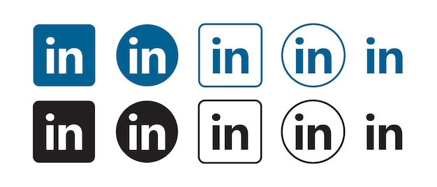 Vetor conjunto de ícones de logotipo de vetor do linkedin ilustração vetorial