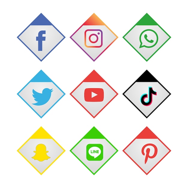 Conjunto de ícones de mídia social Logo Vector Illustrator