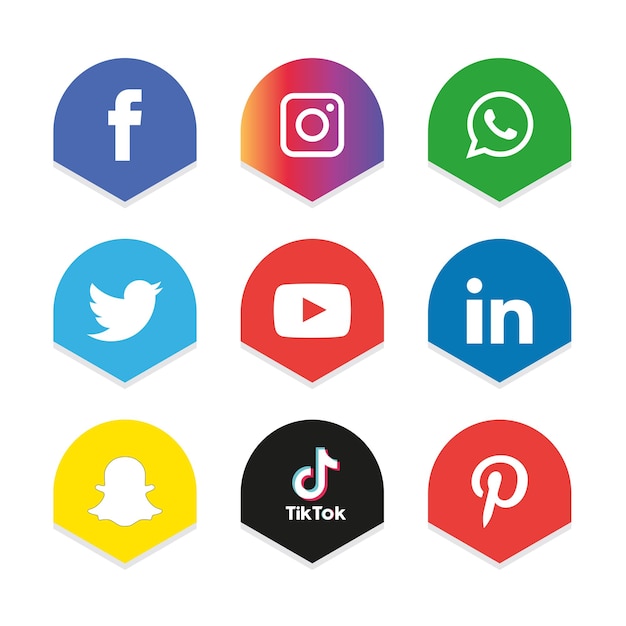 Conjunto de ícones de mídia social logo vector illustrator