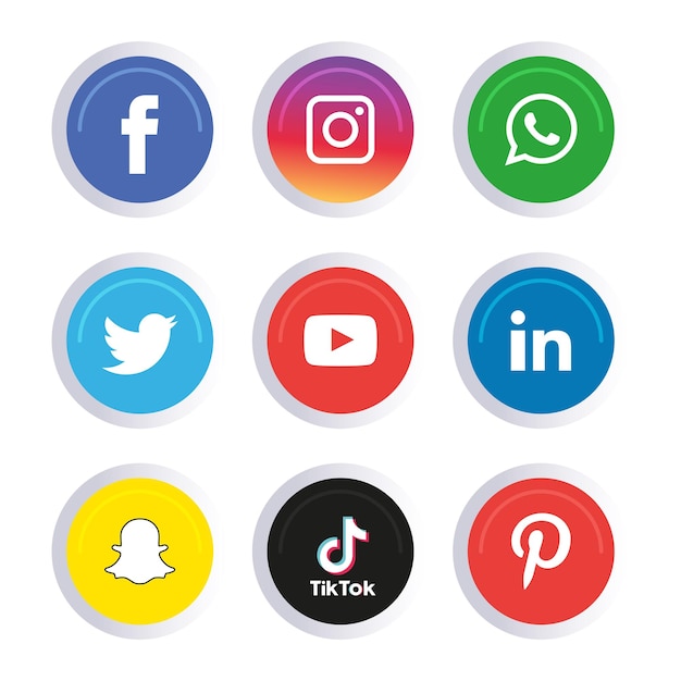 Conjunto de ícones de mídia social Logo Vector Illustrator