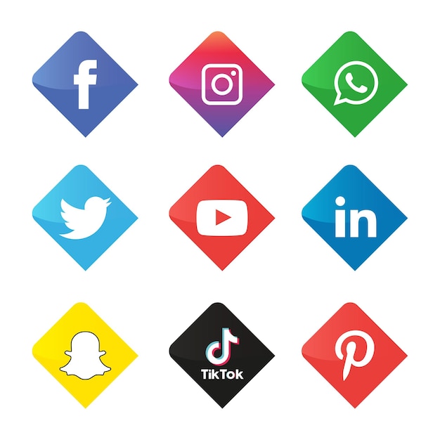 Conjunto de ícones de mídia social Logo Vector Illustrator