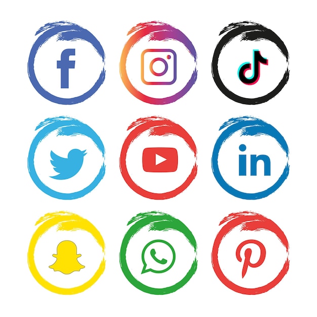 Conjunto de ícones de mídia social logo vector illustrator
