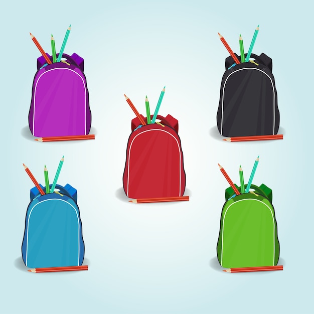 Conjunto de ícones de mochila