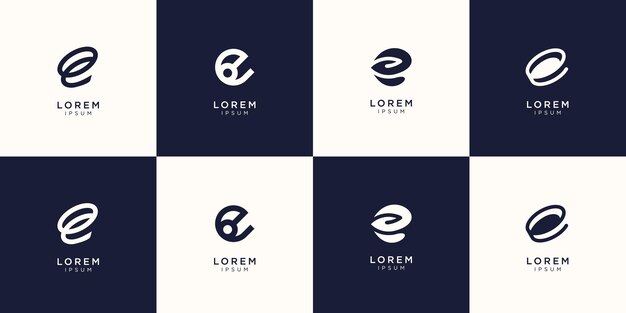 Vetor conjunto de ícones de modelo de design de logotipo de letra inicial abstrata para empresas