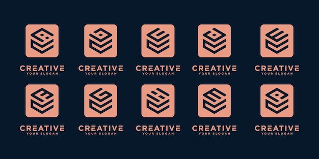 Conjunto de ícones de modelo de logotipo b inicial de monograma criativo para modelos de design de logotipo de negócios.