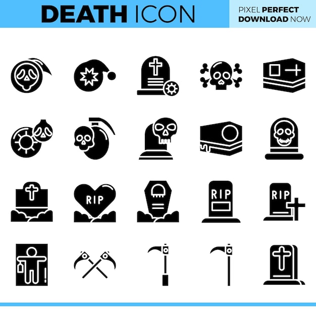 Conjunto de ícones de morte vetorial
