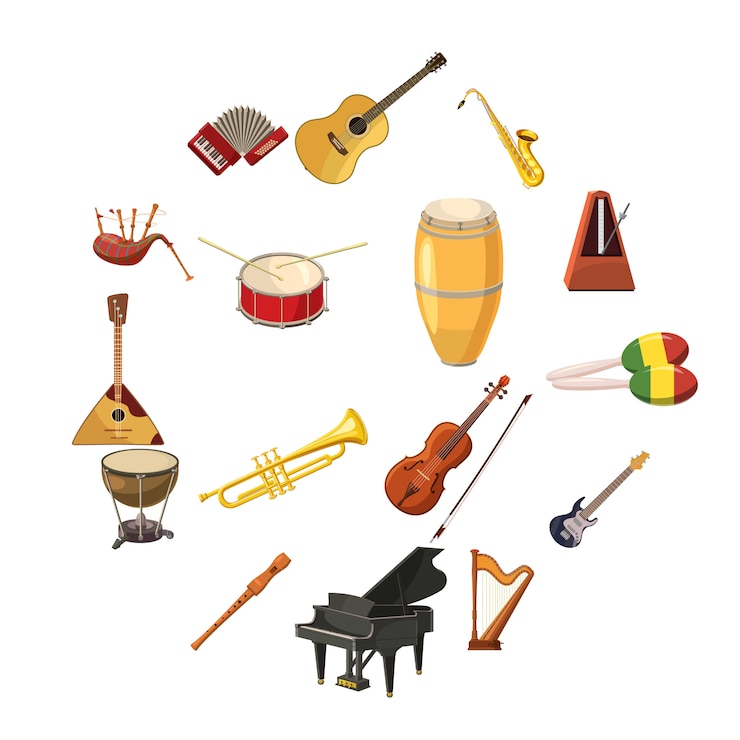 Vetor conjunto de ícones de música
