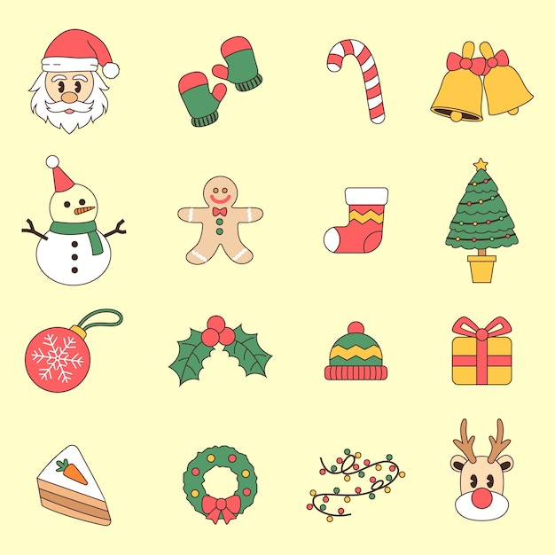 conjunto de ícones de Natal