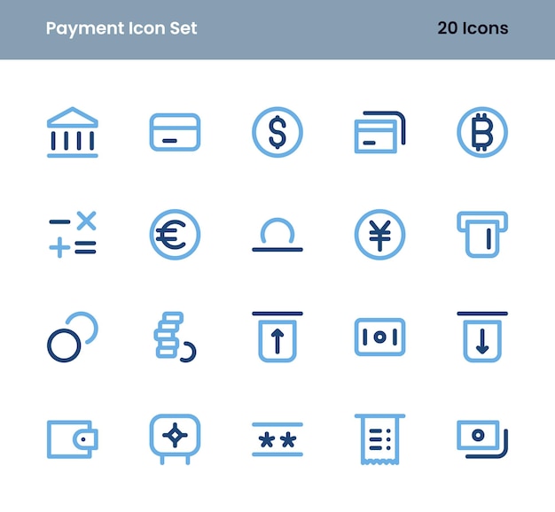 Conjunto de ícones de pagamentos
