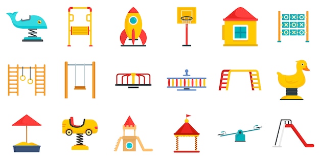 Conjunto de ícones de parque infantil