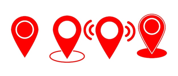 Conjunto de ícones de pino de localização ícone de localização conjunto de ícones de ponteiro de marcador de mapa coleção de símbolo de localização gps o