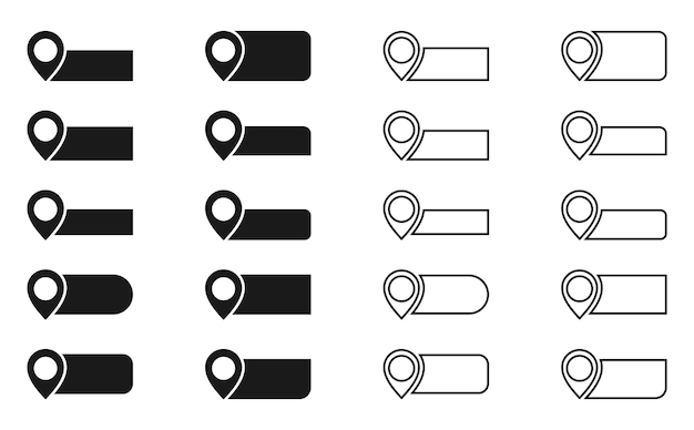 Conjunto de ícones de ponteiros de mapa ícones de localização ou geolocalizações conjunto de elementos de design vetorial