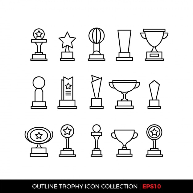 Conjunto de ícones de prêmio premium