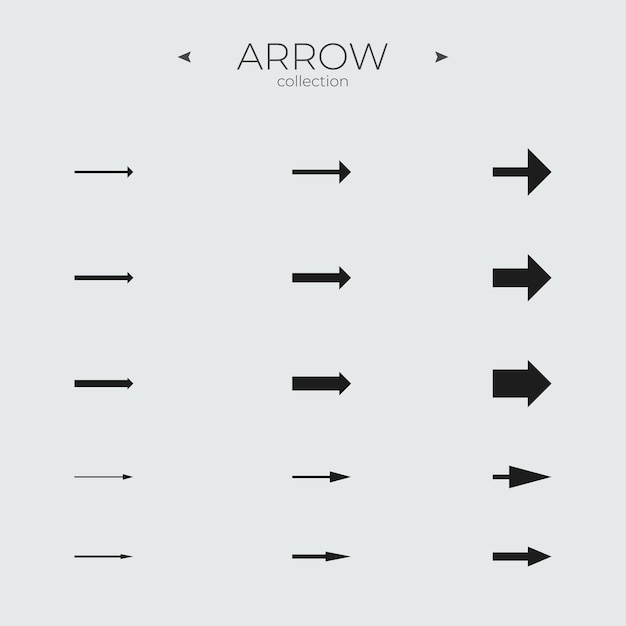 Conjunto de ícones de seta de linha coleção de ícones de linha símbolos vetoriais modernos