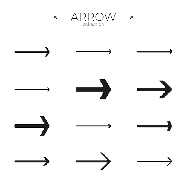 Vetor conjunto de ícones de seta de linha coleção de ícones de linha símbolos vetoriais modernos