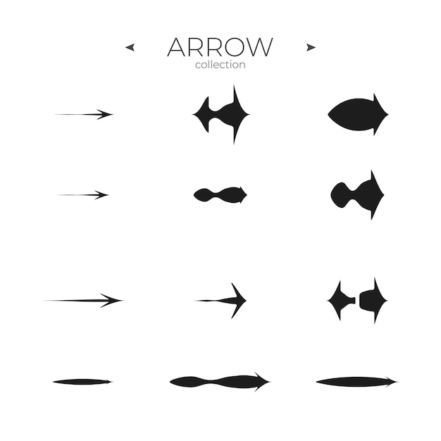 Conjunto de ícones de seta de linha coleção de ícones de linha símbolos vetoriais modernos