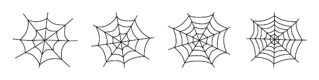 Conjunto de ícones de teia de aranha ilustração vetorial