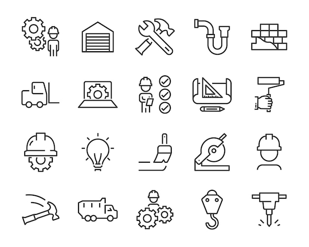 Conjunto de ícones de trabalho