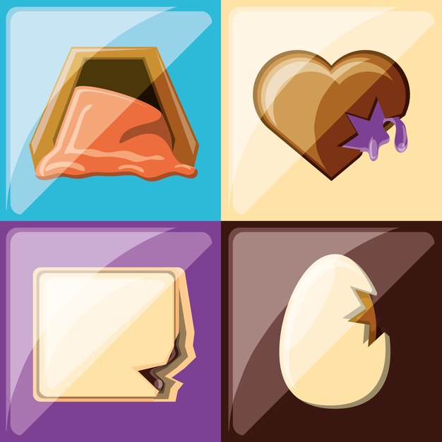 Conjunto de ícones de trufas de chocolate
