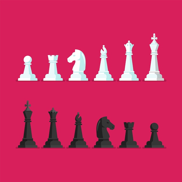 seis peças de xadrez 3662101 Vetor no Vecteezy