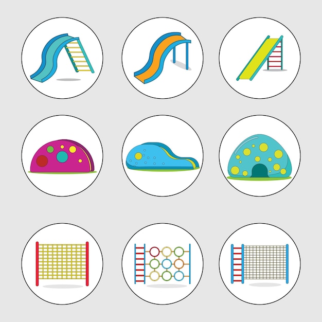 Conjunto de ícones de vetor de playground