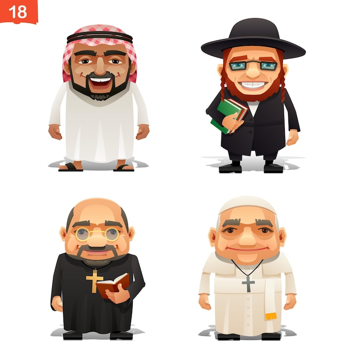 Vetor conjunto de ícones de vetor de profissões religiosas 2