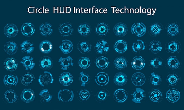 Conjunto de ícones de vetor design de círculo de tecnologia