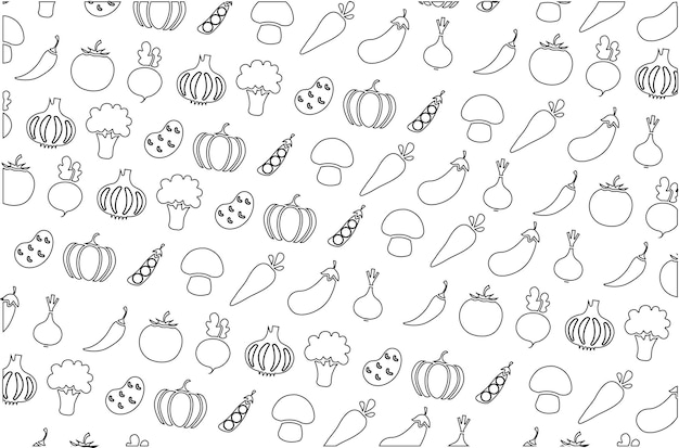 Conjunto de ícones de vetor plano vegetal
