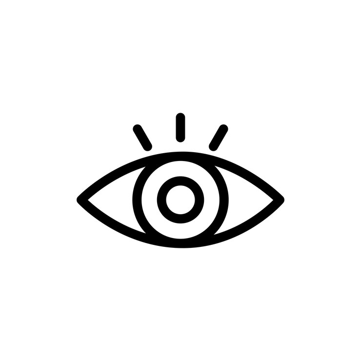 Vetor conjunto de ícones de visão globo ocular símbolo de logotipo de vetor visual em preto preenchido e delineado estilo relógio sinal de visão ocular