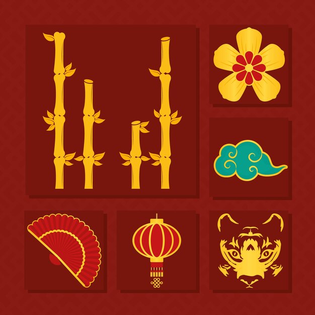 Conjunto de ícones do ano chinês
