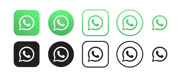 Vetor conjunto de ícones do logotipo do whatsapp vector ilustração vetorial