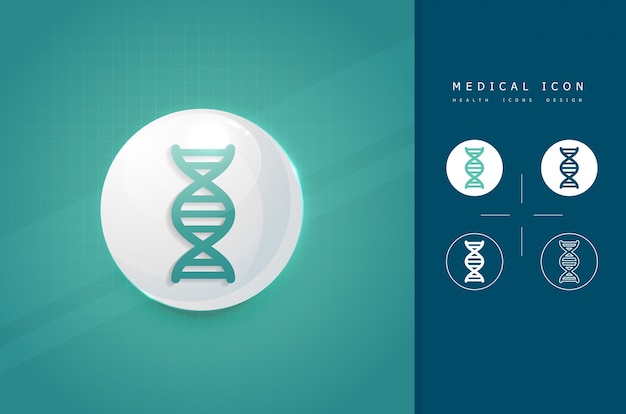 Conjunto de ícones do símbolo do dna