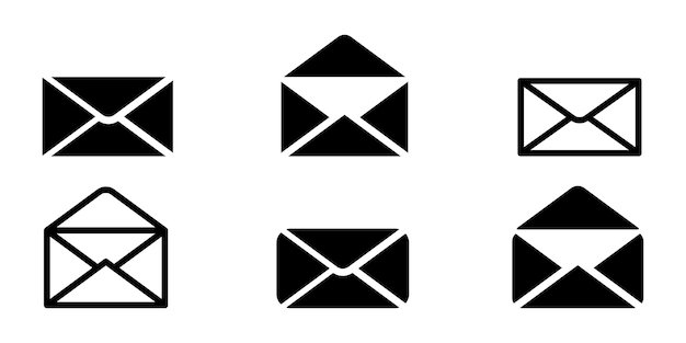 Conjunto de ícones do vetor de envelope. enviar e-mail ou mensagem. carta aberta. vetor 10 eps.