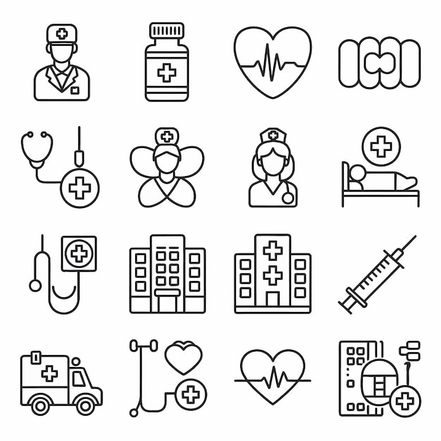 conjunto de ícones médicos