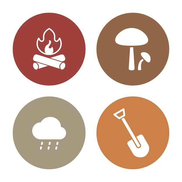Vetor conjunto de ícones pacote de ícones fofo e divertido ícone simples e minimalista conjunto de outono ícone colorido