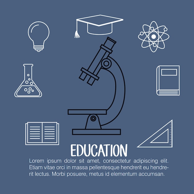 Conjunto de ícones planas de educação