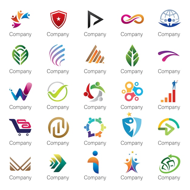 Vetor conjunto de idéias de design de logotipo da empresa