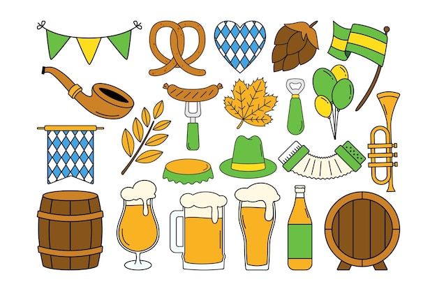 Conjunto de ilustra?es Doodle Oktoberfest