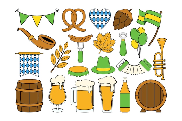 Conjunto de ilustra?es doodle oktoberfest