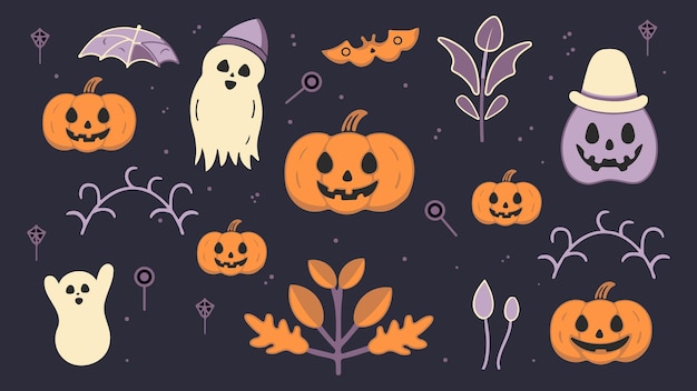 Conjunto de ilustra??o vetorial de Halloween