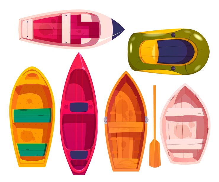 Vetor conjunto de ilustração de design de canoa caiaque