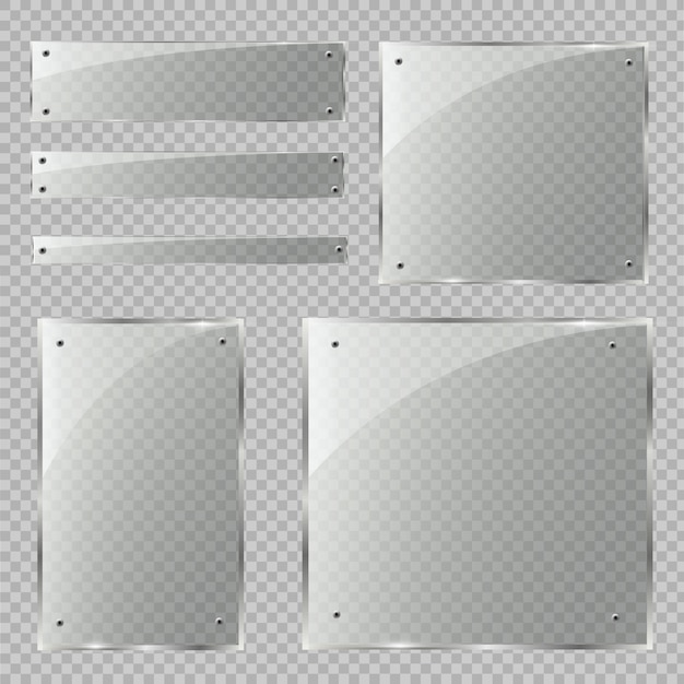 Vetor conjunto de ilustração de placas de vidro