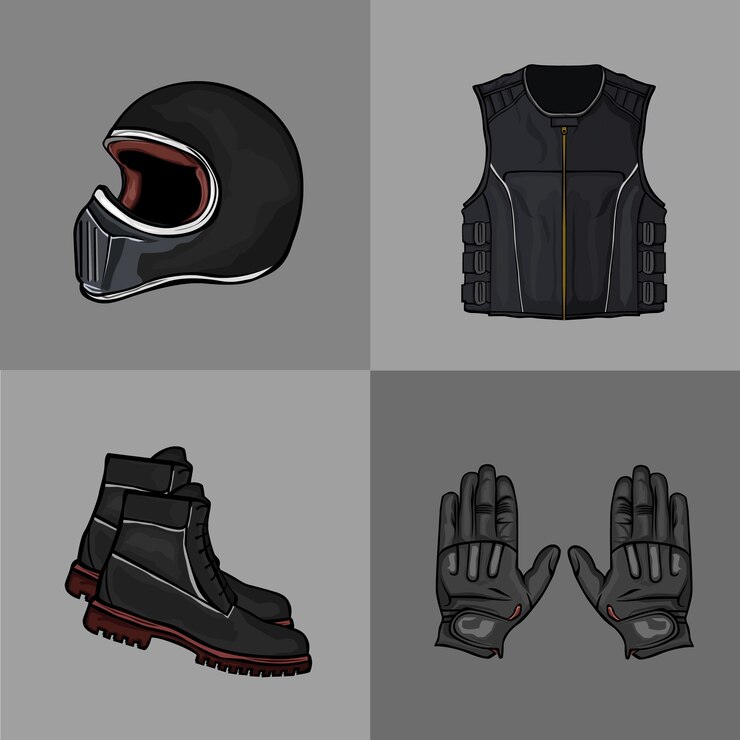 Conjunto de ilustração de segurança de moto