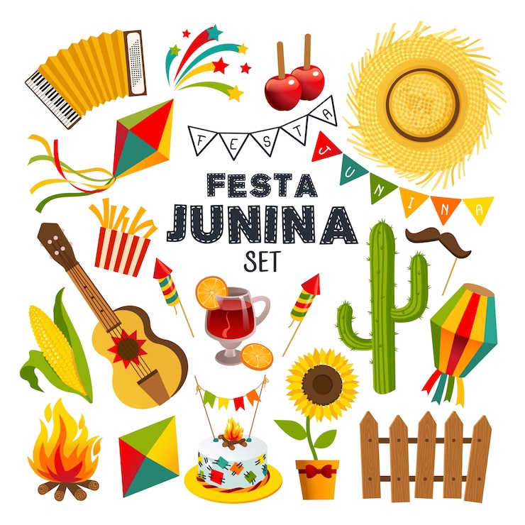 Conjunto de ilustração Festa Junina