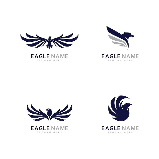Conjunto de ilustração vetorial de design de logotipo de águia criativa