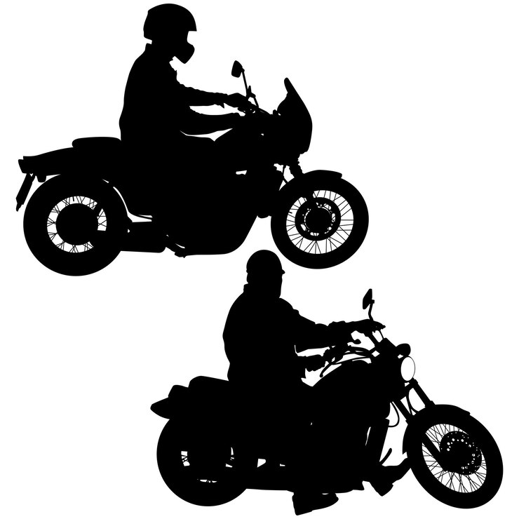 Vetor conjunto de ilustração vetorial de silhuetas de motocross de motociclista