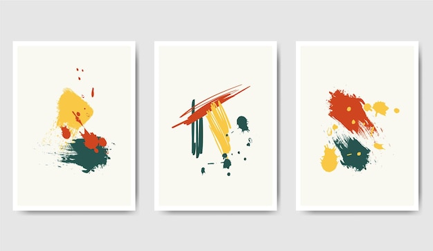 Conjunto de ilustrações abstratas pintadas à mão