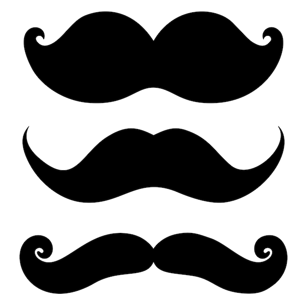 Conjunto de ilustrações de bigodes. elemento de design para cartaz, emblema, sinal, logotipo, etiqueta. ilustração vetorial